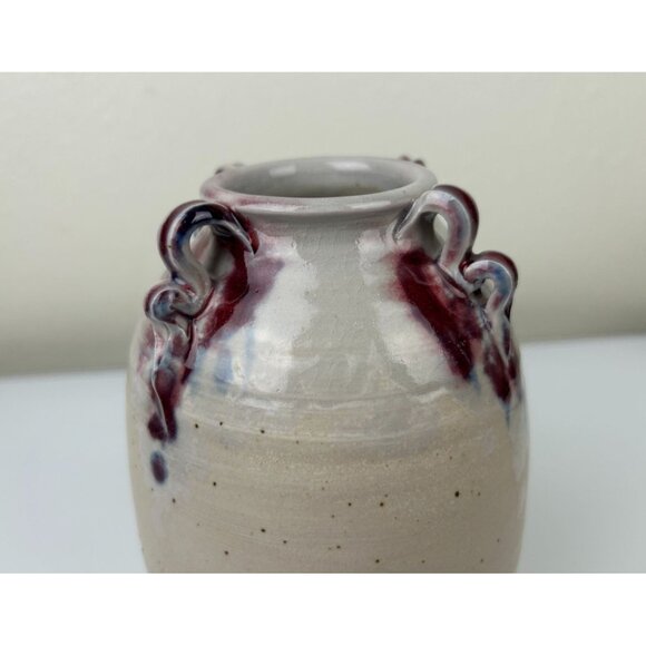 Everton Artist Signed Pottery Art Vase Handmade Eclectic 7.5" READ - Picture 3 of 16